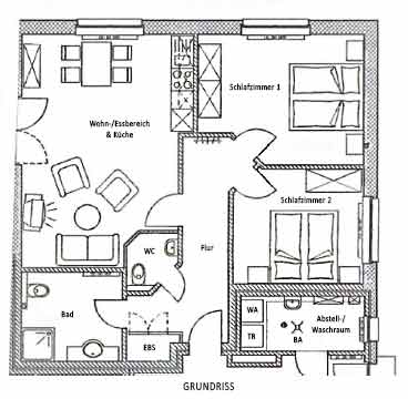 Grundriss der Ferienwohnung